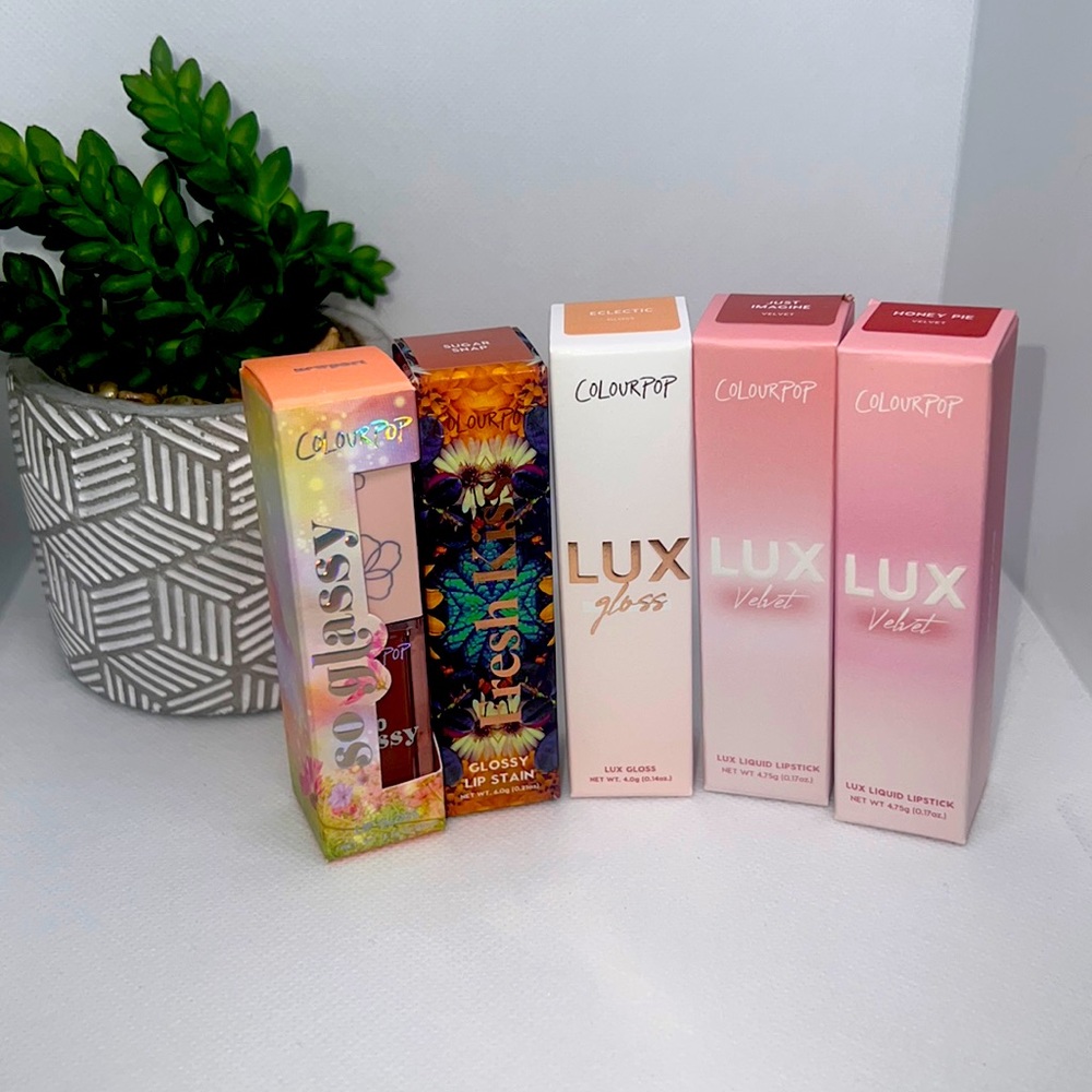 ColourPop 5 Lippie Bundle-Liquid Lipstick ,  lip Gloss and lip Stain